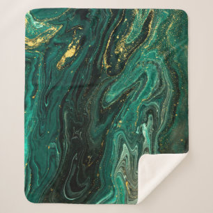 Couverture Sherpa Marbre vert : Abstrait Agate Ripple.