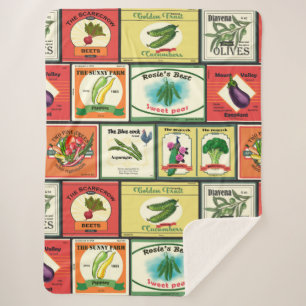 Couverture Sherpa Marchandises en conserve vintages - étiquettes de 