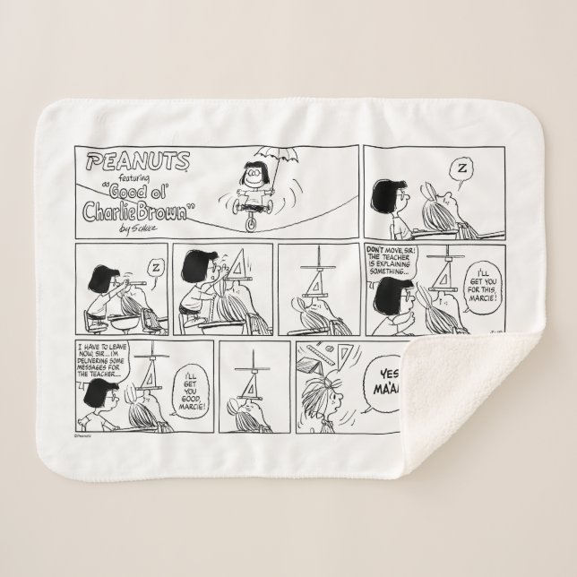 Couverture Sherpa Marcie & Pepperment Patty En Classe (Devant (Horizontal))