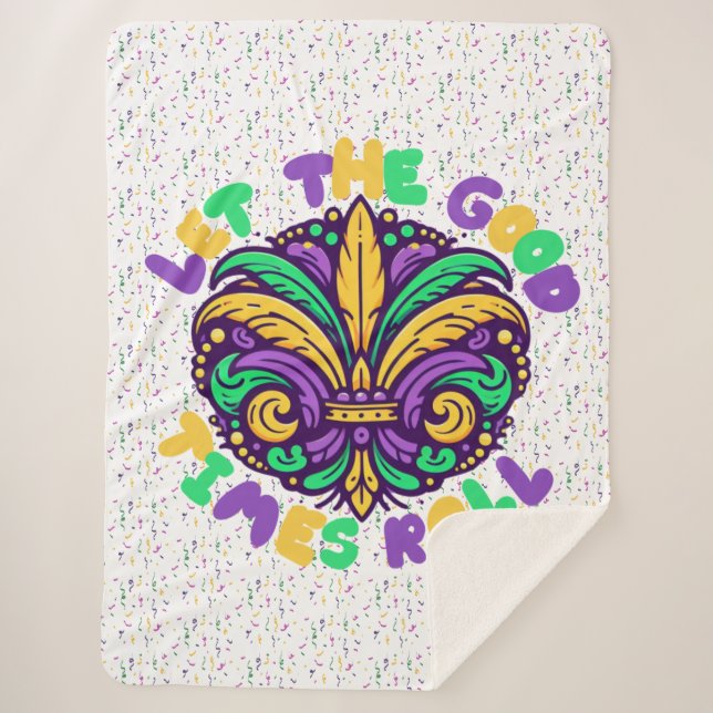 Couverture Sherpa Mardi Gras Laissez rouler les bons moments (Devant)