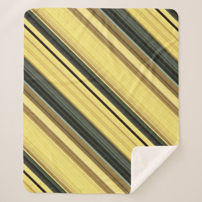 Couverture Sherpa Marguerite africaine rayure verte et jaune  (Devant)