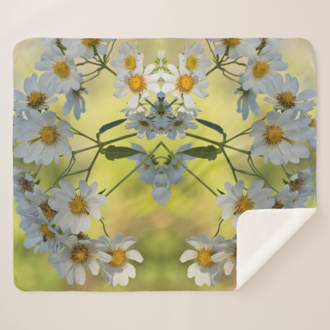 Couverture Sherpa Margueurs blancs aux couleurs du printemps (Devant (Horizontal))