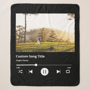 Couverture Sherpa Mariage Photo Musique Blanche Avec Chanson Personn