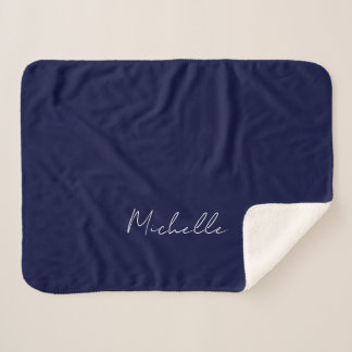 Couverture Sherpa Marine Bleu Couleur Plaque Moderne Nom Propre Call