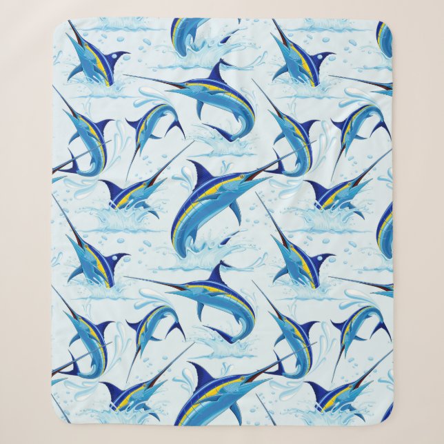 Couverture Sherpa Marlin Bleu Jaillissant de l'Océan (Devant)