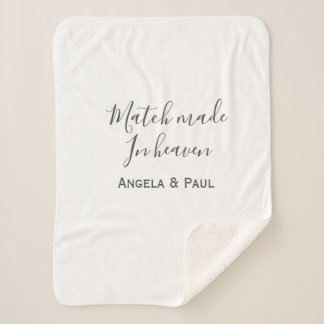 Couverture Sherpa Match made in heaven name couple wedding simple