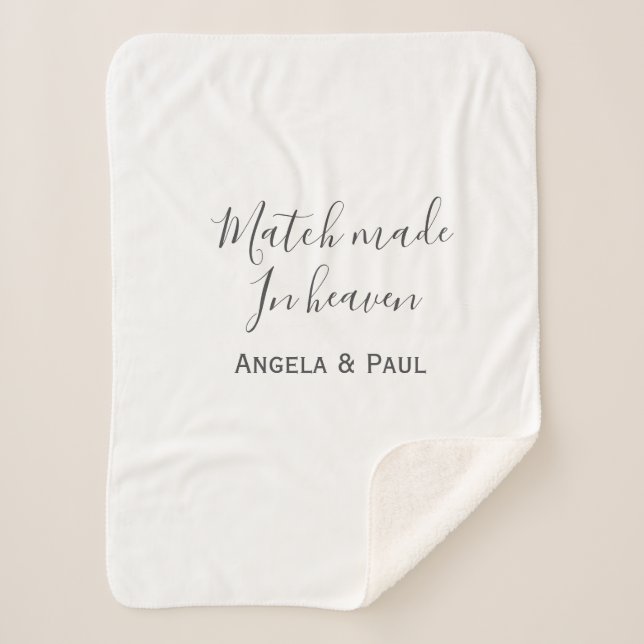 Couverture Sherpa Match made in heaven name couple wedding simple  (Devant)