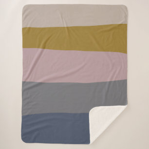 Couverture Sherpa Mauve Poussiéreux et Bloc de Couleur Abstraite Gri