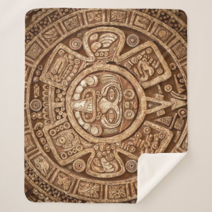 Couverture Sherpa Maya Tribal Pagan : Texture ornementale