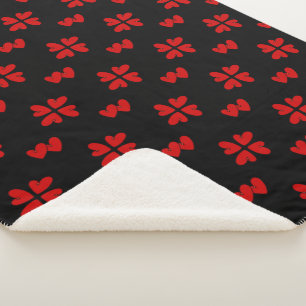 Couverture Sherpa Mazipoodles Coeurs rouges