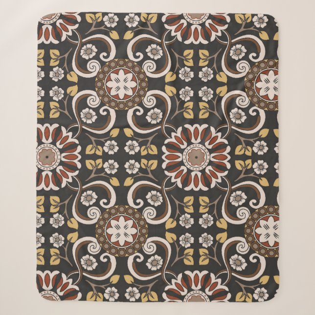 Couverture Sherpa Médaillon islamique : Beau Motif textile. (Devant)
