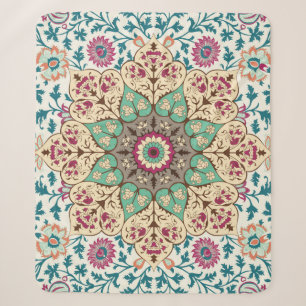 Couverture Sherpa Médaillon Vintage de motif multicolore en turc,