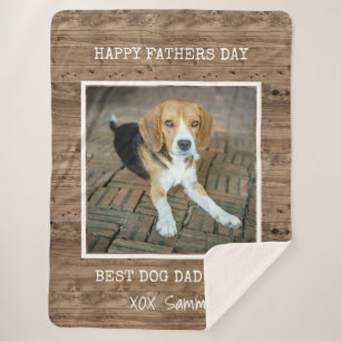 Couverture Sherpa Meilleur Chien Papa Jamais Photo Bonne Fête des pè