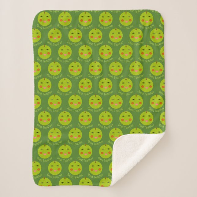 Couverture Sherpa Meilleur enseignant Happy Apple Sherpa Blanket (Devant)