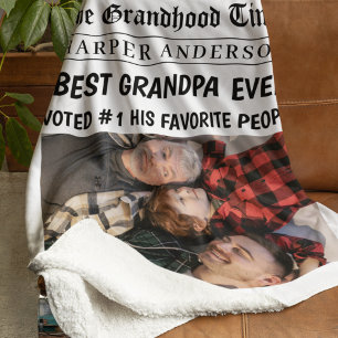 Couverture Sherpa Meilleur grand-père Jamais personnalisé photo de j