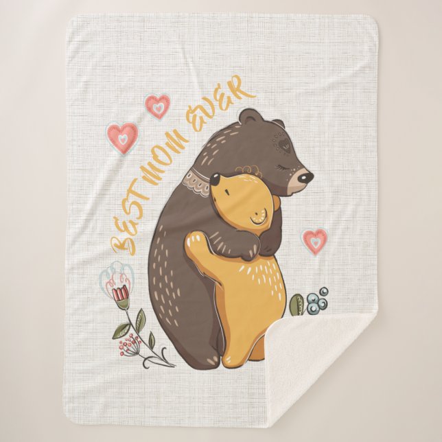 Couverture Sherpa Meilleure maman jamais Sherpa Blankets, cadeau de  (Devant)