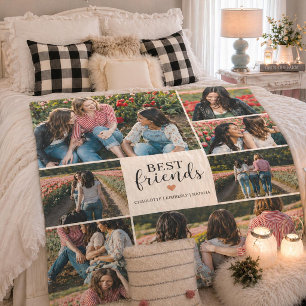 Couverture Sherpa Meilleurs amis modernes BFF 8 Collage Photo