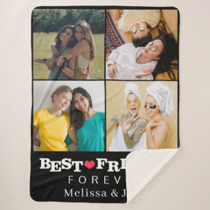 Couverture Sherpa meilleurs amis pour toujours mignon 4 photos colla