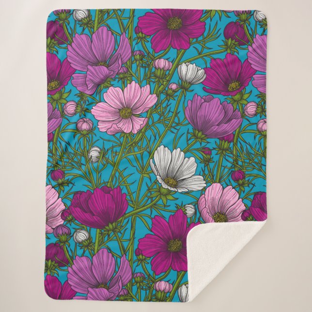 Couverture Sherpa Mélange cosmos bleu (Devant)