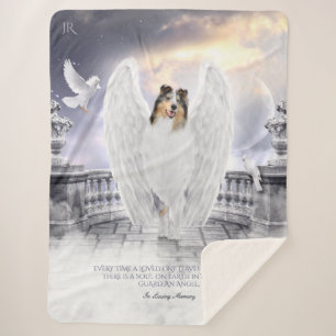 Couverture Sherpa Mémorial de l'Ange de Merle Bleu Collie, Balcon du