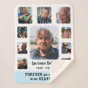 Couverture Sherpa Mémorial Keepsaké Bordure Fade Photo Collage Ble