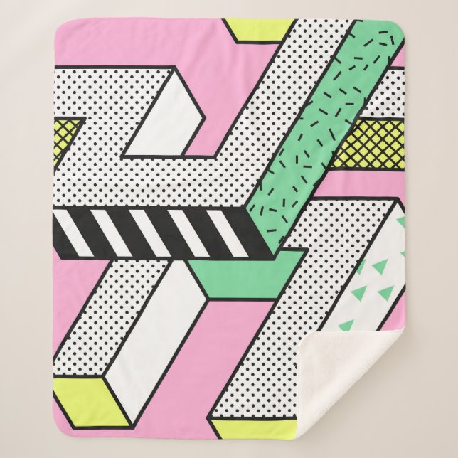 Couverture Sherpa Memphis Abstrait : formes géométriques des années  (Devant)