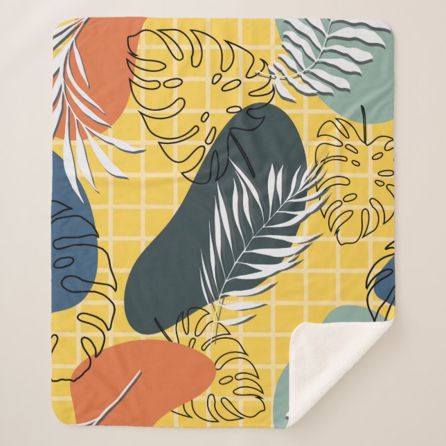 Couverture Sherpa Memphis été sans soudure motif, formes abstraites  (Devant)