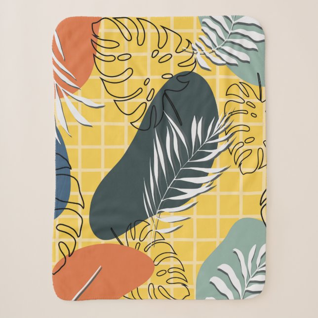 Couverture Sherpa Memphis été sans soudure motif, formes abstraites  (Devant)
