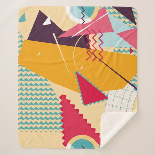 Couverture Sherpa Memphis Mood : Tendance géométrique rétro (Devant)