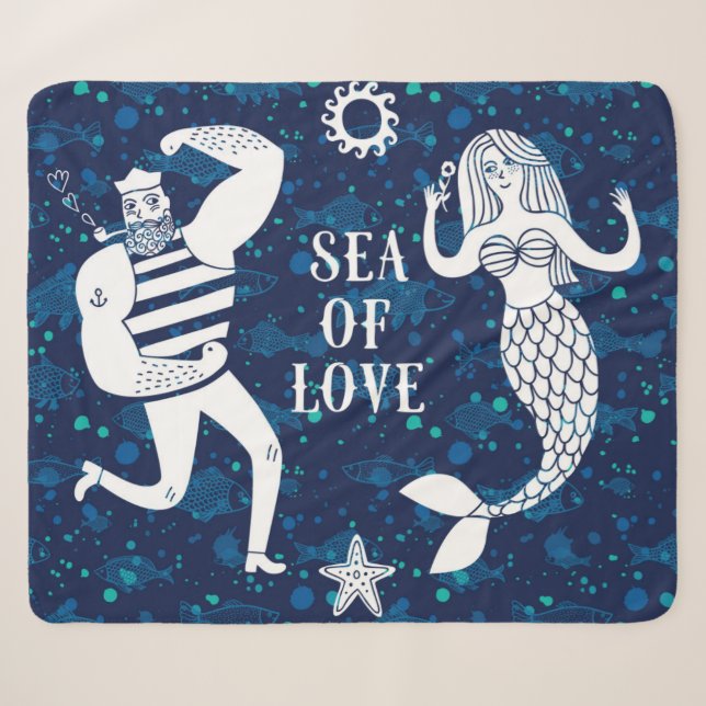 Couverture Sherpa Mer d'affiche d'amour (Devant (Horizontal))
