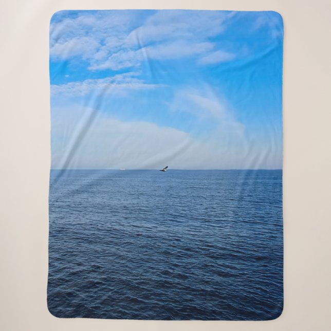 Couverture Sherpa Mer Noire calme Roumanie – Impression de ciel bleu (Devant)