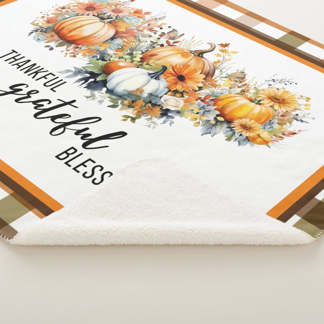 Couverture Sherpa Merci, Gratuit, Heureux, Bienheureux Grosse couver (3/4)