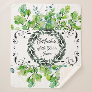Couverture Sherpa Mère de la mariée Aquarelle Foliage Victorien