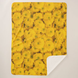 Couverture Sherpa Mères de jardin jaune chrysanthèmes fleur