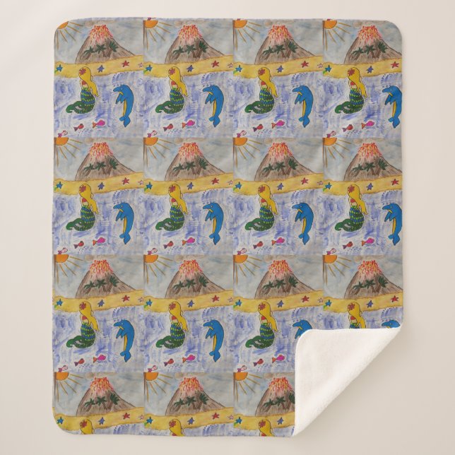 Couverture Sherpa Mermaid Island Sherpa Blanket (Devant)