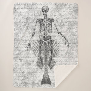 Couverture Sherpa Mermaid Skeleton White BG
