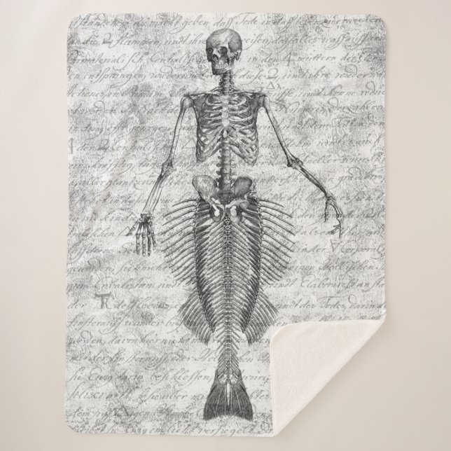 Couverture Sherpa Mermaid Skeleton White BG (Devant)