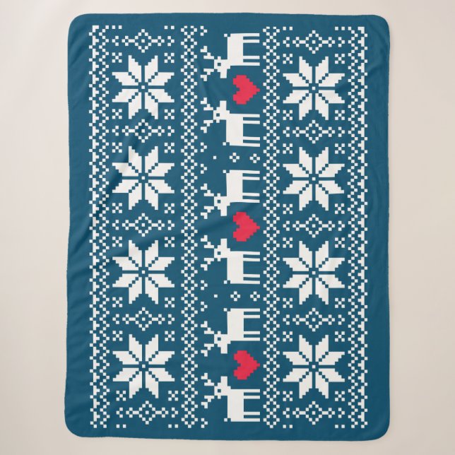 Couverture Sherpa Merry Christmas pattern 2 (Devant)