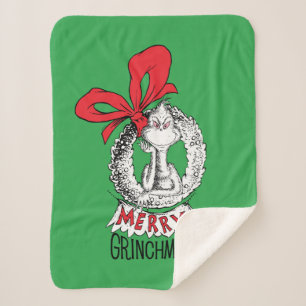 Couverture Sherpa Merry Grinchmas Wreath the Grinch