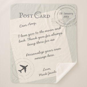 Couverture Sherpa Message d'amour personnel de la carte postale