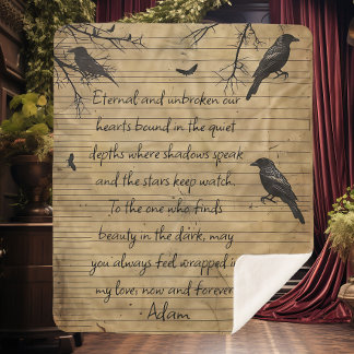 Couverture Sherpa Message personnalisé Gothique Raven