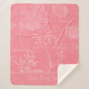 Couverture Sherpa Messages cachés Plutôt rose Floral