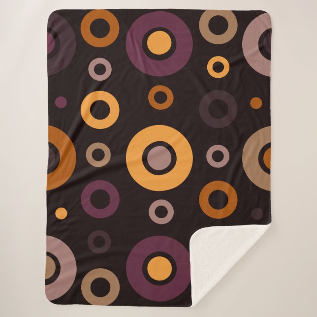 Couverture Sherpa Mi-siècle moderne automne géométrique (Devant)