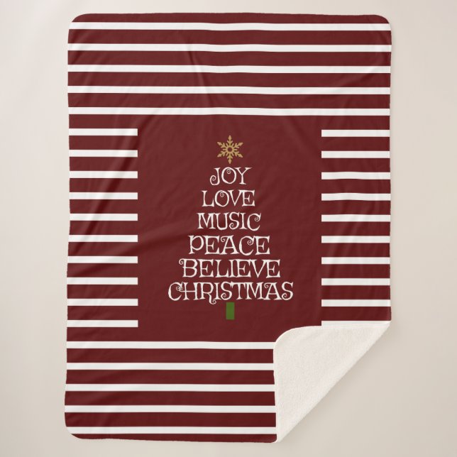 Couverture Sherpa Mignon esprit rouge/blanc de Noël (Devant)