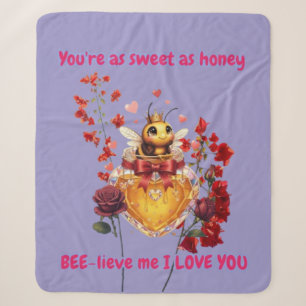Couverture Sherpa Mignonne abeille, crois-moi je t'aime