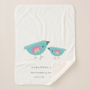 Couverture Sherpa Mignonne main tiré Rainbow lue Birdy Baby Birth S