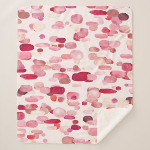 Couverture Sherpa Mignonnes Zones Rouges Roses Simples