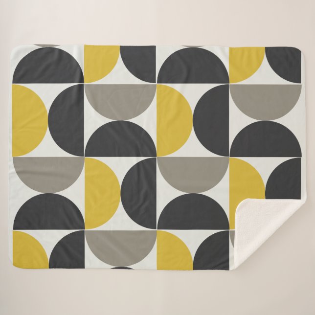 Couverture Sherpa Milieu du siècle moderne Turmeric Gunmetal (Devant (Horizontal))