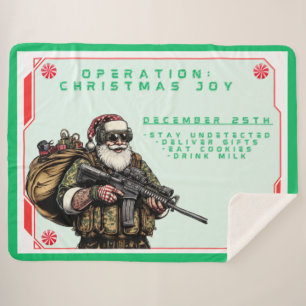 Couverture Sherpa Militaire amusant/Père Noël de Noël