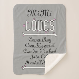 Couverture Sherpa Mimi personnalisé aime ses Grands